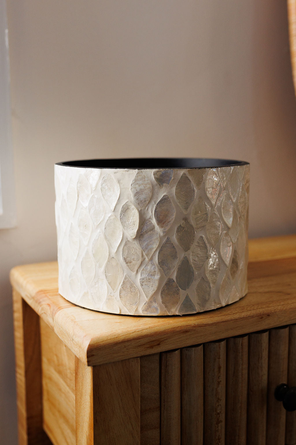 Cheyenne Shell Inlay Planter Ivory - Small