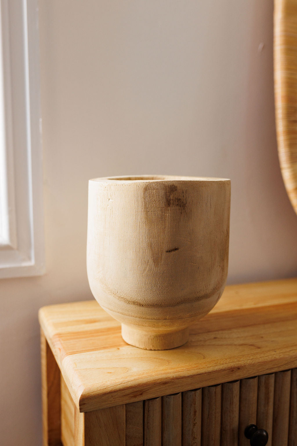 Wade Wooden Footed Pot - Small