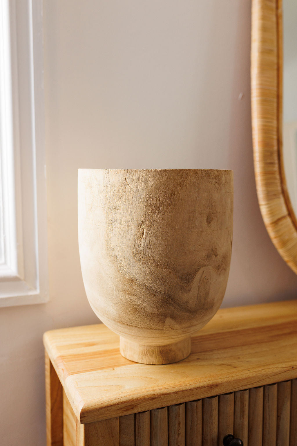 Wade Wooden Footed Pot - Medium
