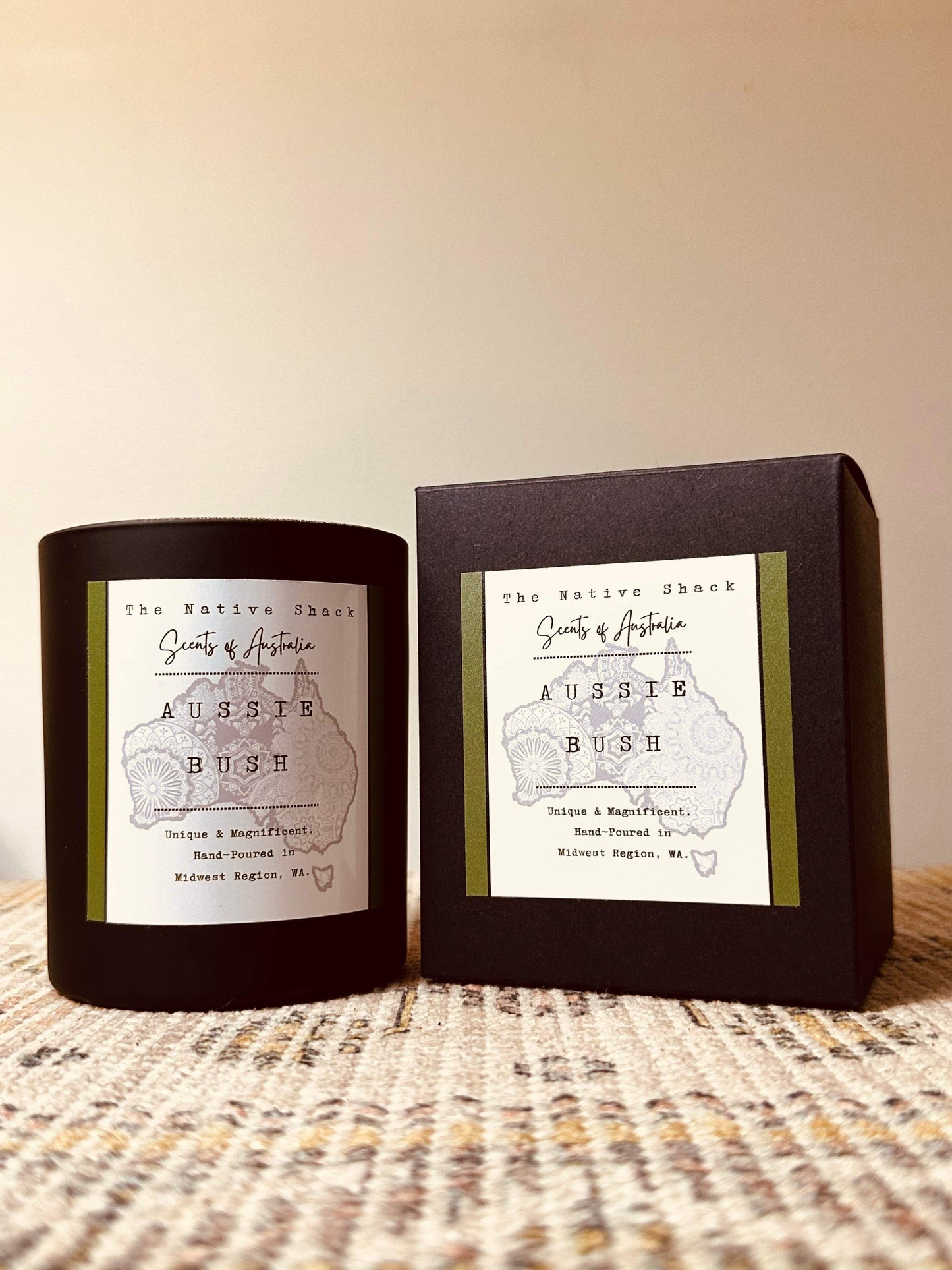 Black Boxed Candle - Aussie Bush