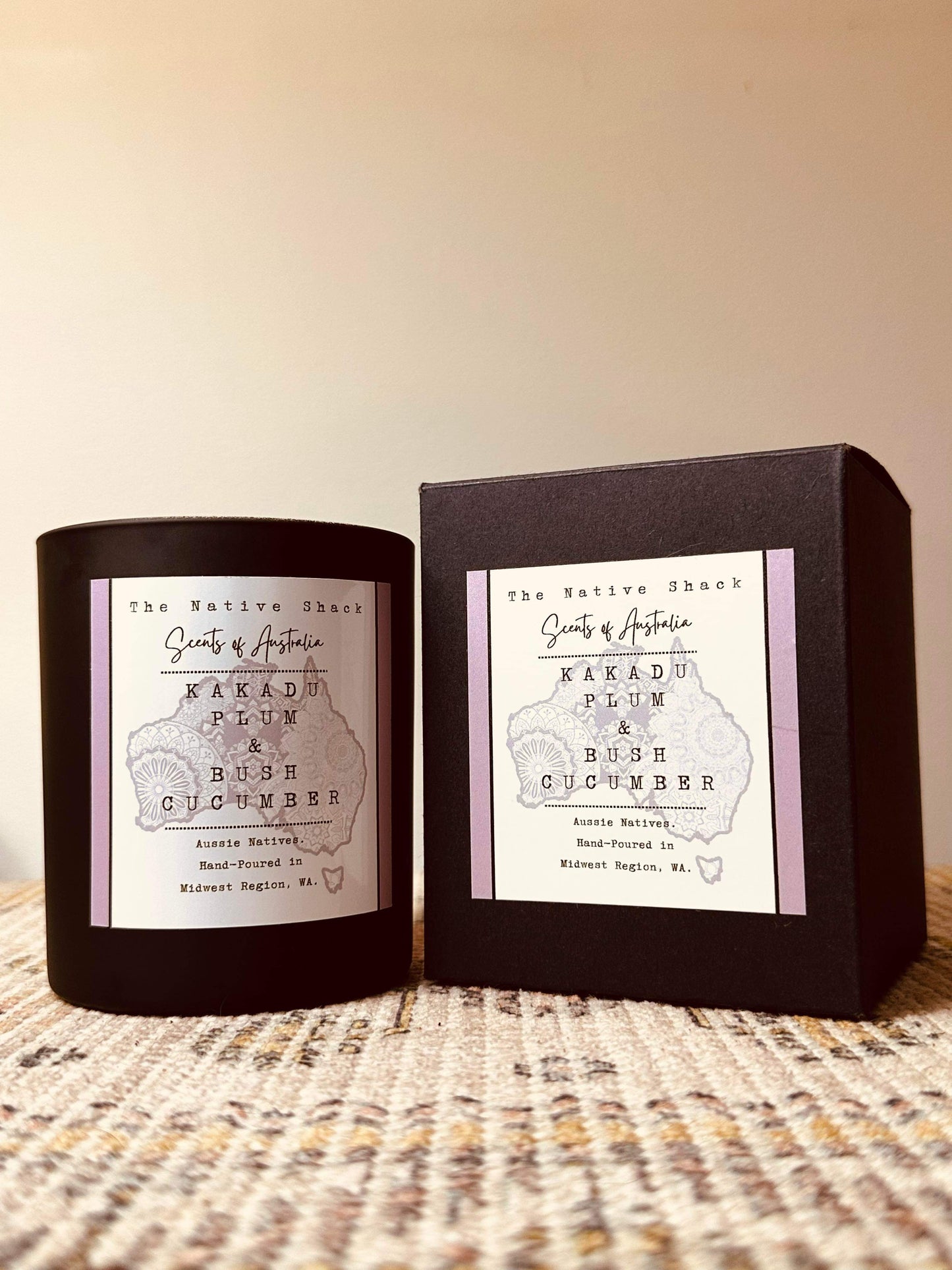 Black Boxed Candle - Kakadu Plum & Bush Cucumber