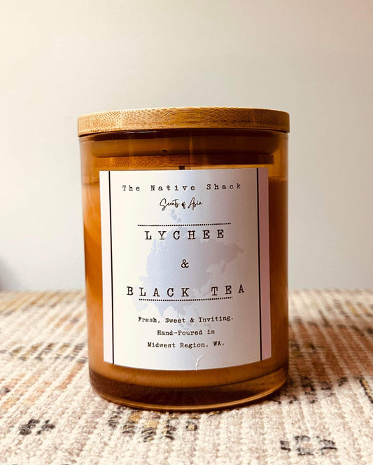Amber and Bamboo Candle - Lychee and Black Tea