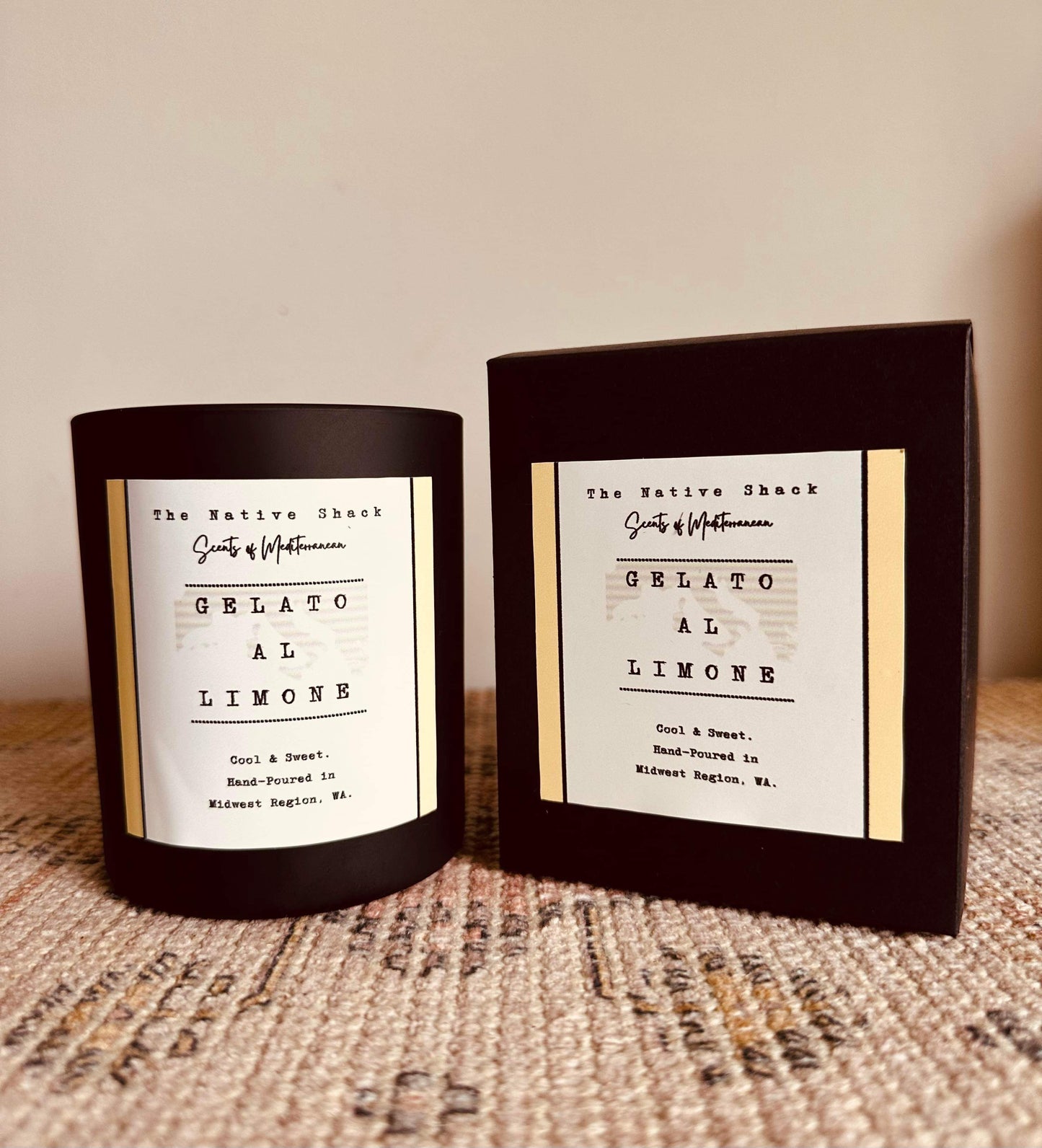Black Boxed Candle - Gelato Al Limone
