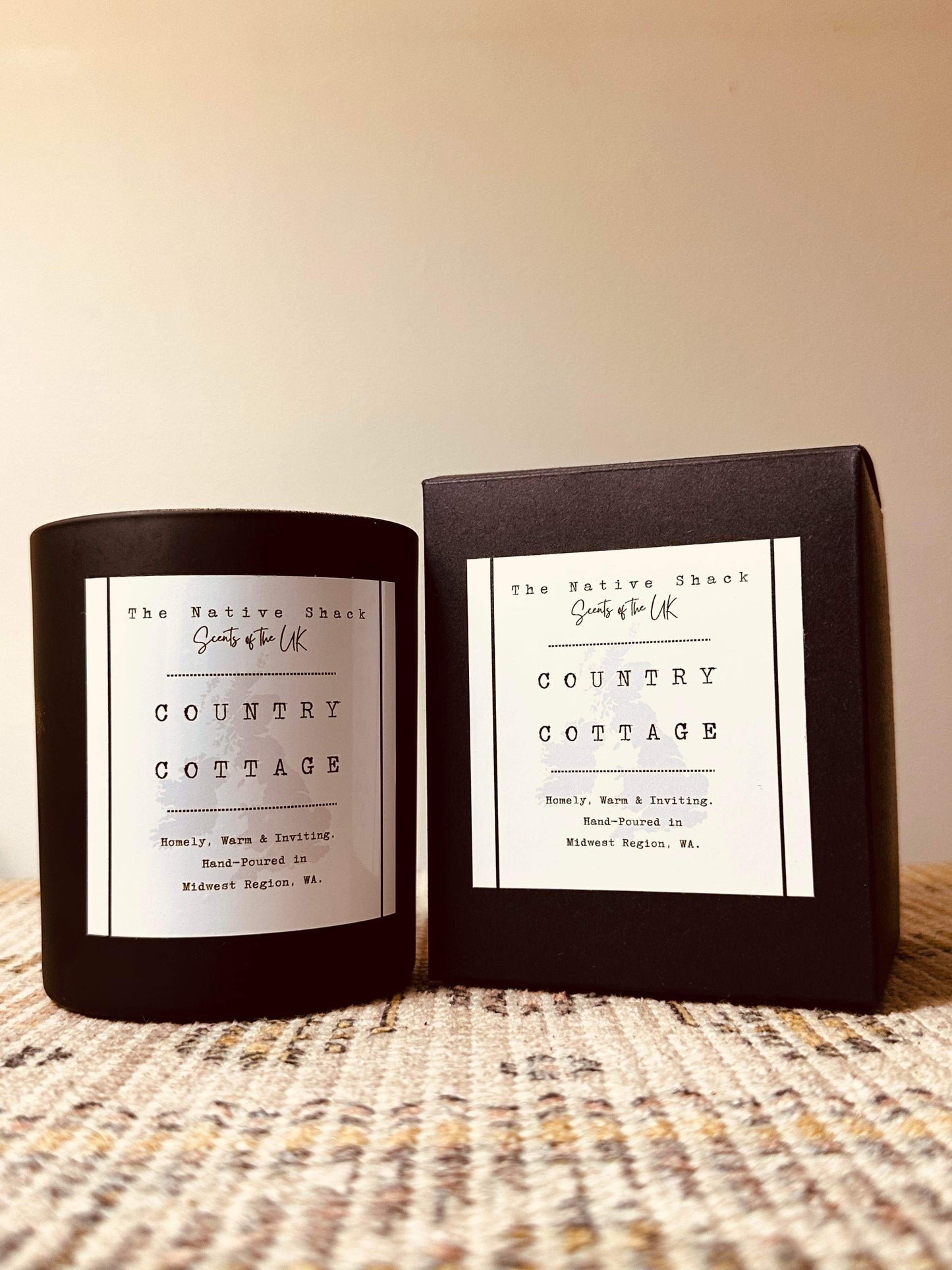 Black Boxed Candle - Country Cottage